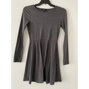 Grey forever 21 form fitting skater cotton knit dress